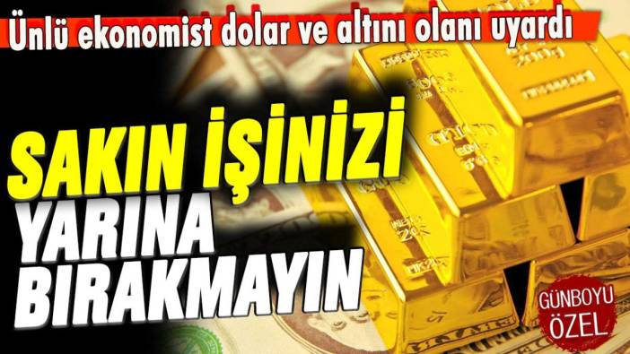 Ünlü ekonomist altın ve doları olanı uyardı: İşinizi yarına bırakmayın