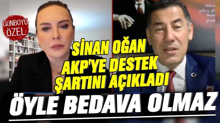 Sinan Oğan AKP'ye destek şartını açıkladı: Öyle bedava olmaz