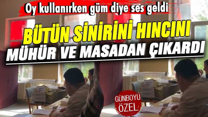 Oy kullanırken güm diye ses geldi! Bütün sinirini, hıncını mühür ve masadan çıkardı