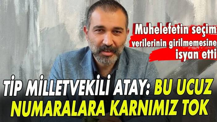 TİP milletvekili Atay: Bu ucuz numaralara karnımız tok