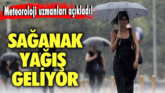 Meteoroloji uzmanları açıkladı! Sağanak yağış geliyor