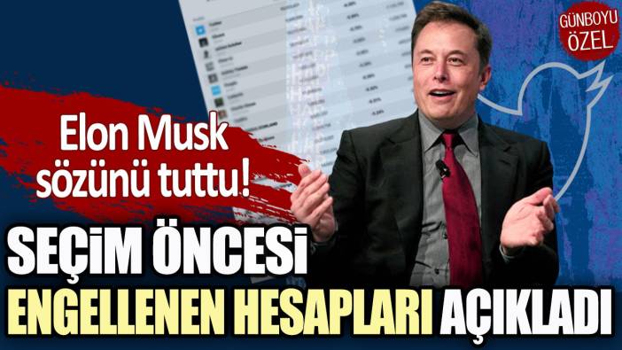 Elon Musk sözünü tuttu: Seçim öncesi engellenen hesapları açıkladı!