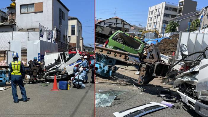 Japonya’da vinç araçların üzerine devrildi: 1 ölü, 1 yaralı