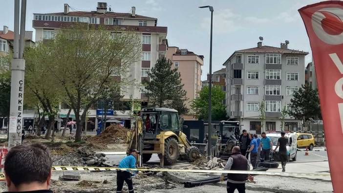 Çerkezköy'de panik dolu anlar! Doğalgaz borusu patladı