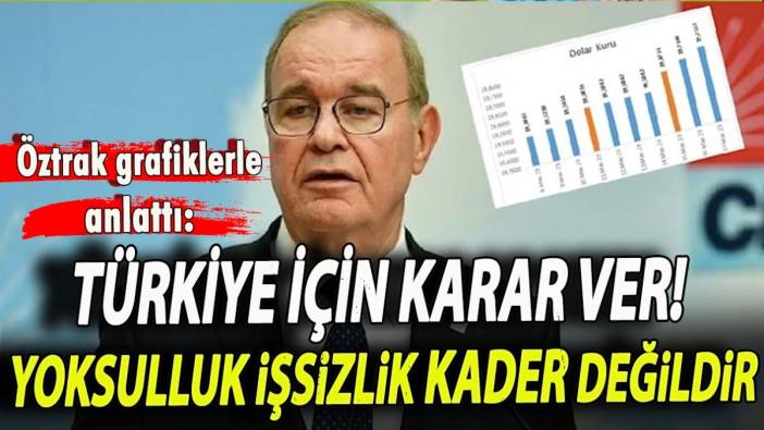 Öztrak grafiklerle anlattı: Türkiye için karar ver! Yoksulluk işsizlik kader değildir