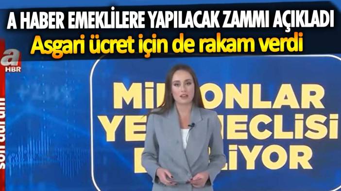 A Haber emeklilere yapılacak zammı açıkladı! Asgari ücret için de rakam verdi