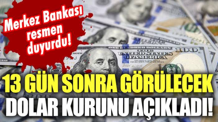 Merkez Bankası resmen açıkladı: İşte 13 gün sonra görülecek dolar kuru