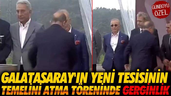 Galatasaray'ın Kemerburgaz Tesisleri'nin temel atma töreninde gergin anlar