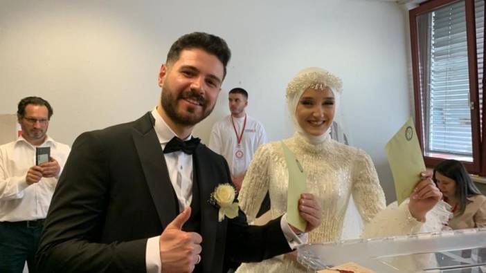 Oy kullanıp nikah masasına oturdular