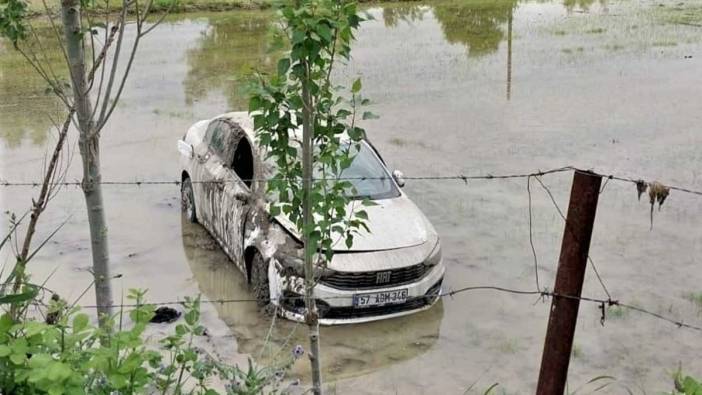 Sinop’ta otomobil çeltik tarlasına uçtu: 1 yaralı