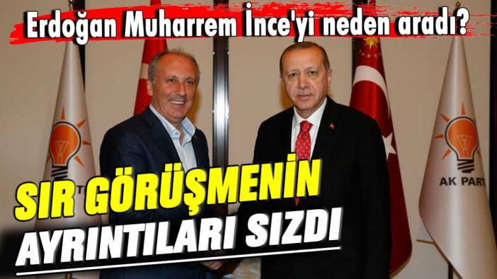 Erdoğan Muharrem İnce'yi neden aradı? Sır görüşmenin ayrıntıları sızdı