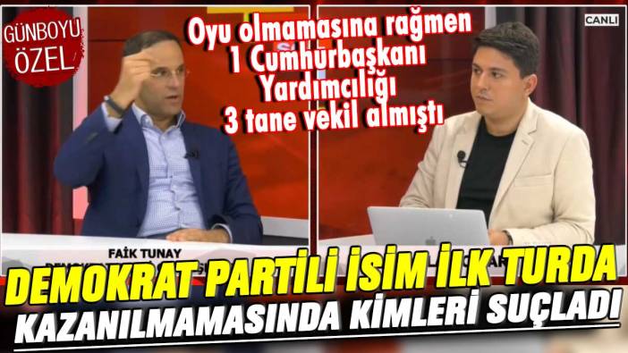 Oyu olmayan 1 Cumhurbaşkanı Yardımcılığı 3 tane vekil almıştı! Demokrat Partili isim ilk turda kazanılmamasında kimleri suçladı