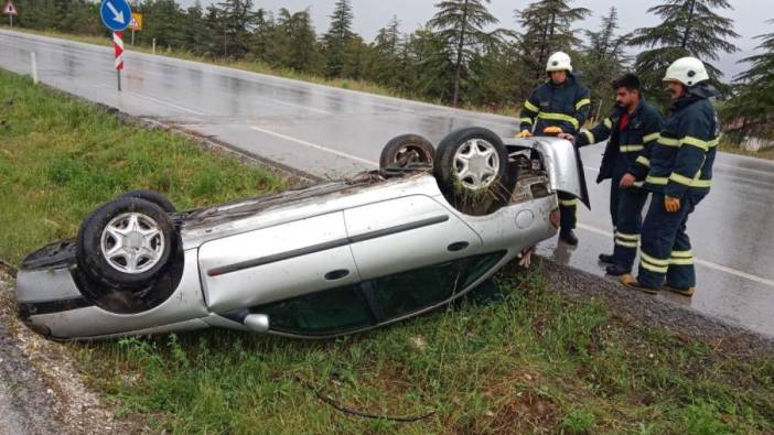 Burdur'da otomobil takla attı: 1 yaralı