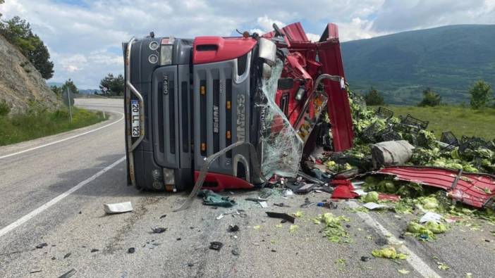 Bolu'da TIR kazası: 1 yaralı