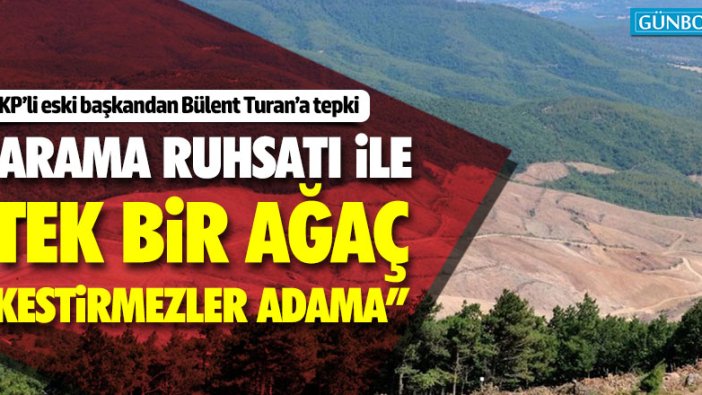 AKP'li eski başkandan Bülent Turan'a Kaz Dağları tepkisi