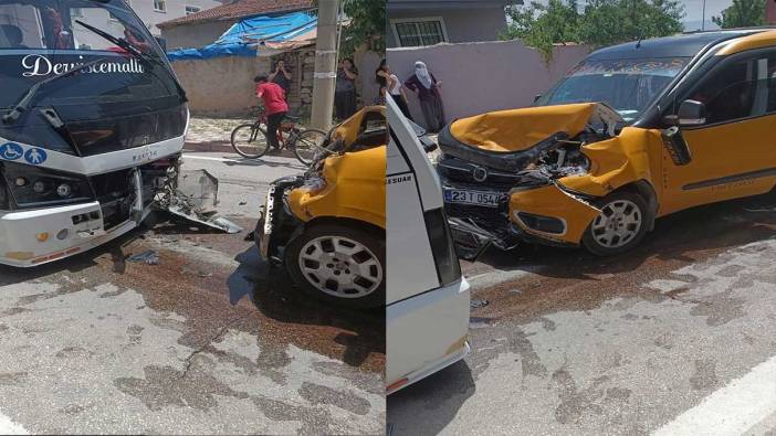 Elazığ’da trafik kazası; minibüsle ticari araç kafa kafaya çarpıştı