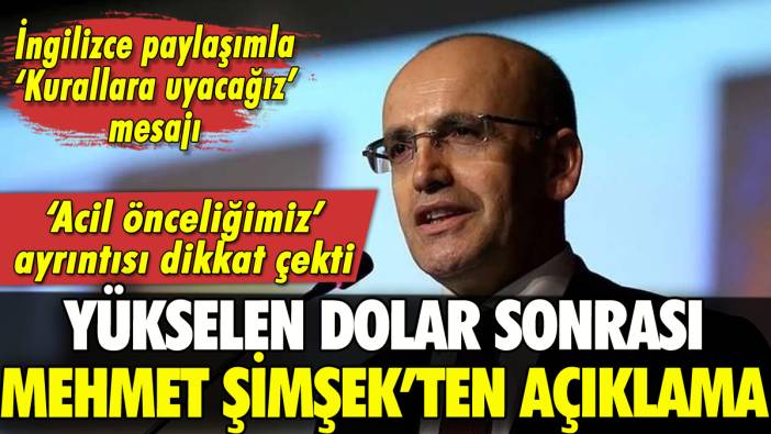 Mehmet Şimşek'ten ateşlenen piyasa sonrası ilk açıklama