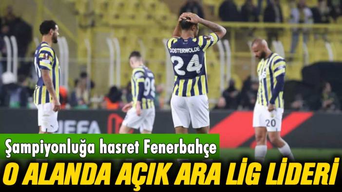 Şampiyonluğa hasret Fenerbahçe, o alanda açık ara lider