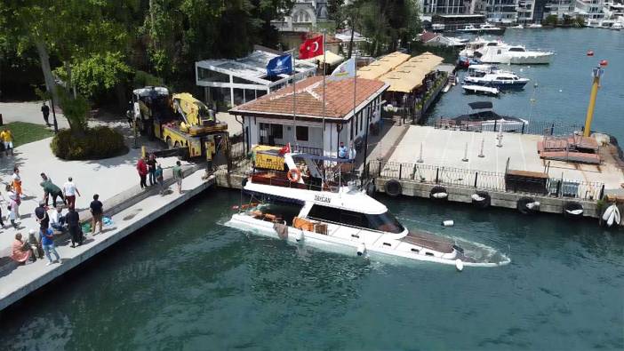 Beşiktaş’ta panik dolu anlar; su alan yat yan battı