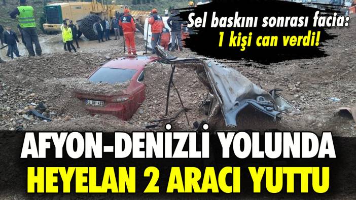 Afyon-Denizli karayolunda heyelan 2 aracı yuttu: 1 ölü