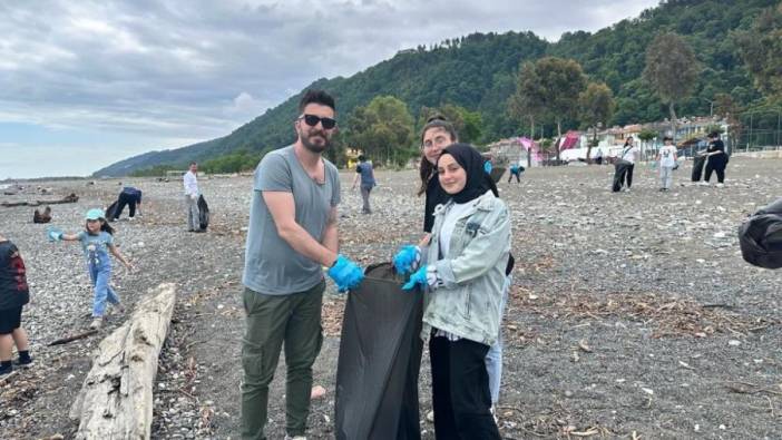 Kastamonu sahilinde çöp temizliği