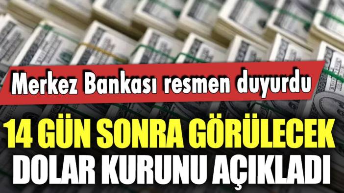 Merkez Bankası resmen açıkladı: İşte 14 gün sonra görülecek dolar kuru