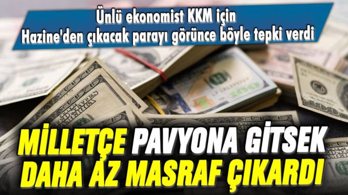 Ünlü ekonomist KKM için Hazine'den çıkacak parayı görünce böyle tepki verdi: Milletçe pavyona gitsek daha az masraf çıkardı