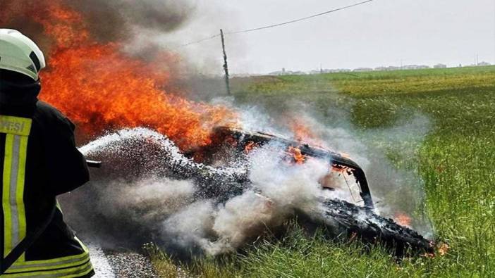 Konya’da korkutan kaza: Seyir halindeki araç cayır cayır yandı