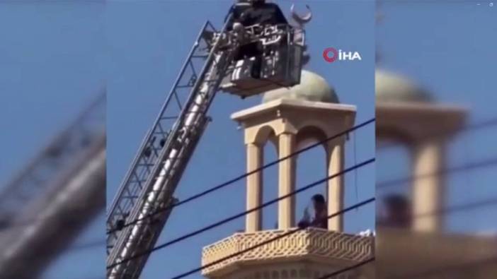 İntihara çıktığı minareden dövülerek indirildi!