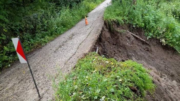 Zonguldak'ta yağışlar yolu çökertti!