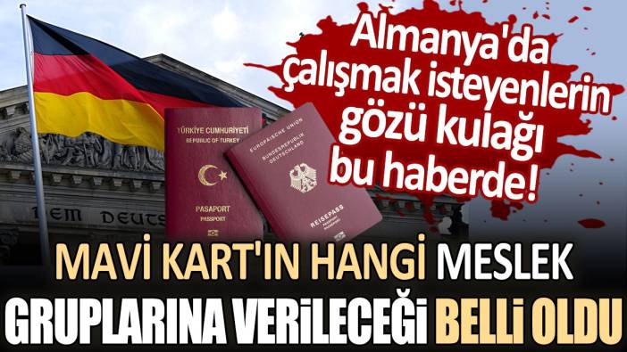 Almanya'da çalışmak isteyenlerin gözü kulağı bu haberde! Mavi Kart'ın hangi meslek gruplarına verileceği belli oldu