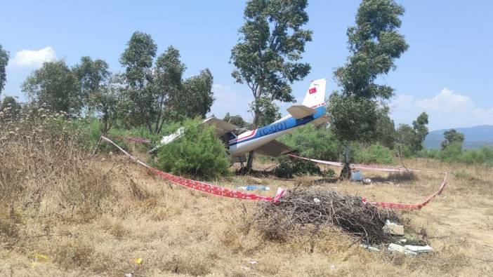 İzmir'de özel uçak araziye düştü: 2 yaralı!