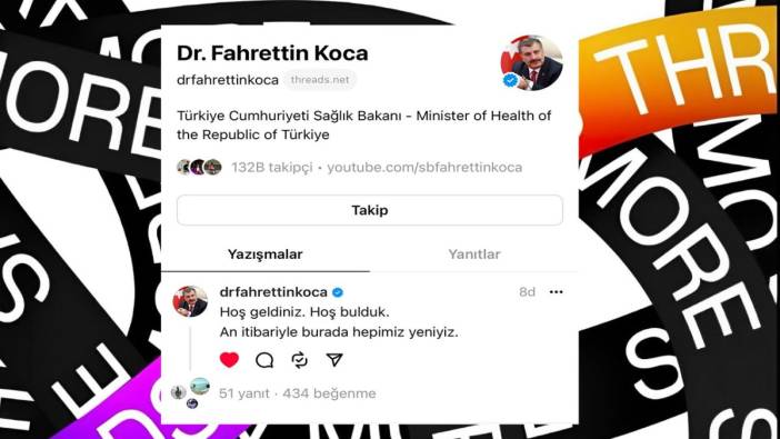 Bakan Koca, 'Threads'de yerini aldı