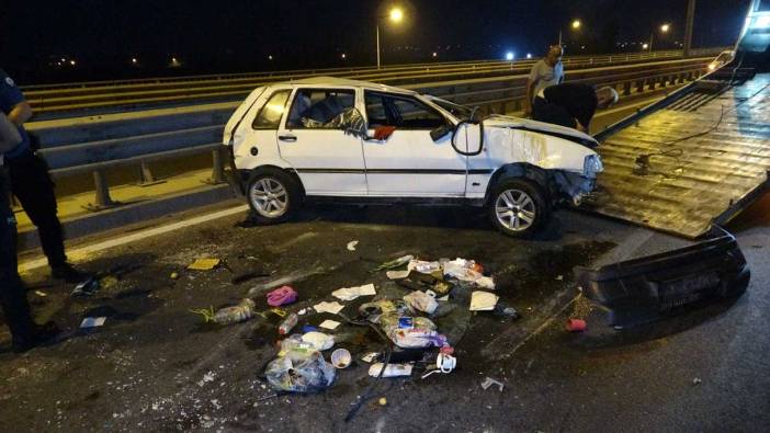 Alkollü sürücü otomobile çarptı;  5 yaralı