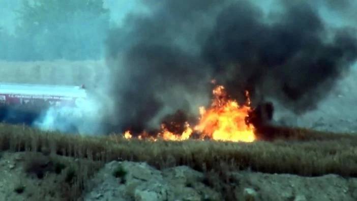 Tekirdağ'da buğday ekili tarla alev aldı