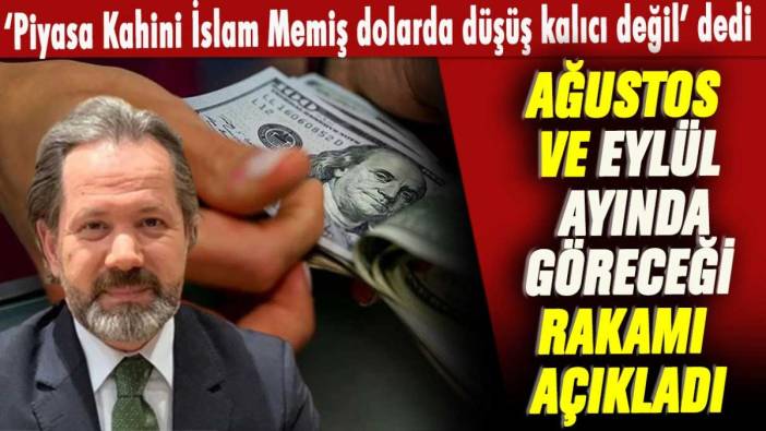 Piyasa Kahini İslam Memiş dolarda düşüş kalıcı değil dedi: Ağustos ve Eylül ayında göreceği rakamı açıkladı