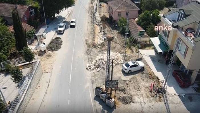 Büyükçekmece'de yol çalışmasına leylek yuvası engeli