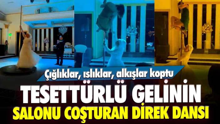 Tesettürlü gelin Neda'nın salonu coşturan direk dansı: Çığlıklar, ıslıklar, alkışlar koptu