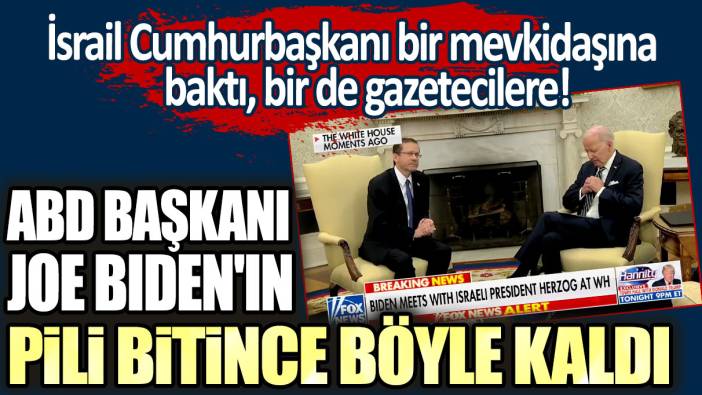 İsrail Cumhurbaşkanı bir mevkidaşına baktı, bir de gazetecilere: ABD Başkanı Joe Biden'ın pili bitince böyle kaldı!