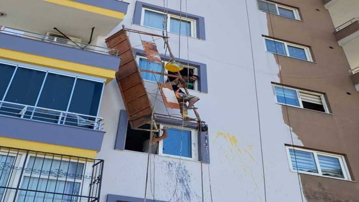 İskelenin halatı koptu! Bir işçi ölümle burun buruna geldi