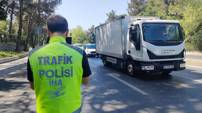 Sarıyer’de dron destekli trafik denetimi