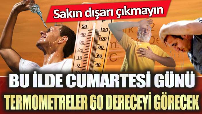 Bu ilde cumartesi günü termometreler 60 dereceyi görecek: Sakın dışarı çıkmayın