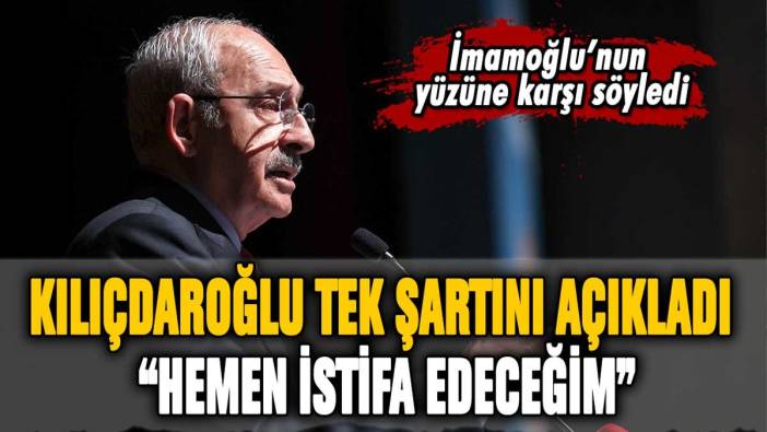 Kemal Kılıçdaroğlu tek şartını açıkladı: "Hemen istifa edeceğim"