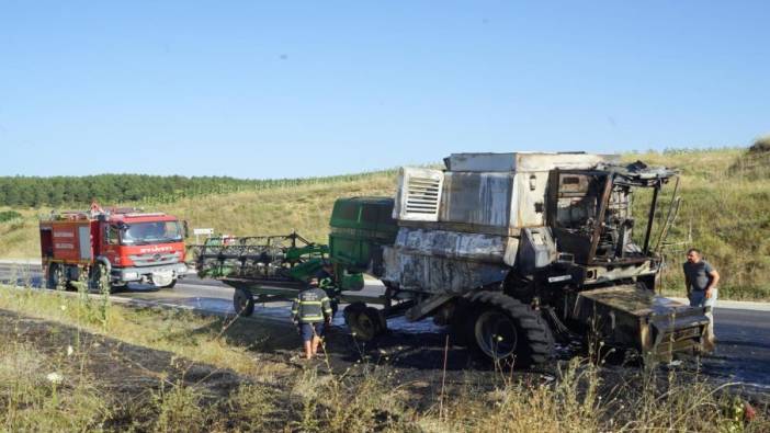 Kastamonu'da biçerdöver yandı