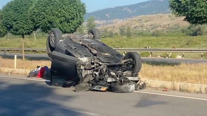 Amasya’da otomobil takla attı