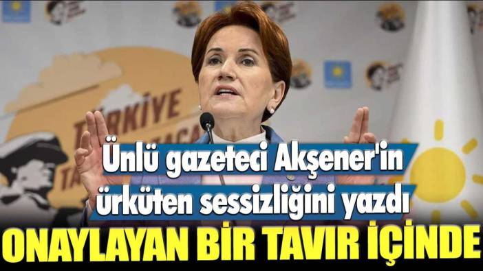 Ünlü gazeteci Akşener'in ürküten sessizliğini yazdı: Onaylayan bir tavır içinde