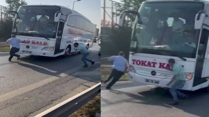 Otobüsün önünü kesti muavini bıçakla kovaladı