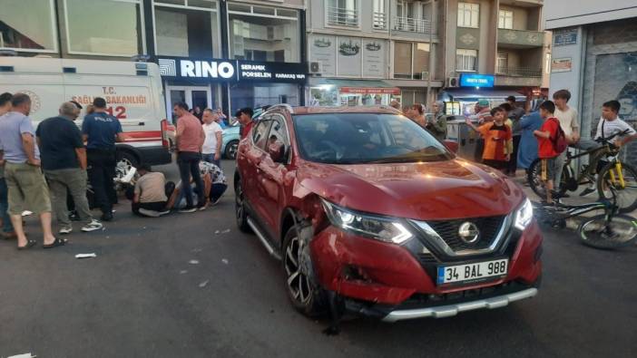 Tekirdağ'da araç ile motosiklet çarpıştı!