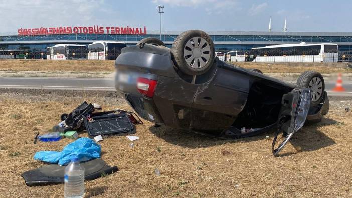 Kontrolden çıkan araç ters döndü, kadın sürücü yaralandı