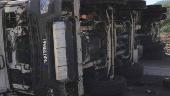 Adıyaman'da kamyon yan yattı: 1 yaralı